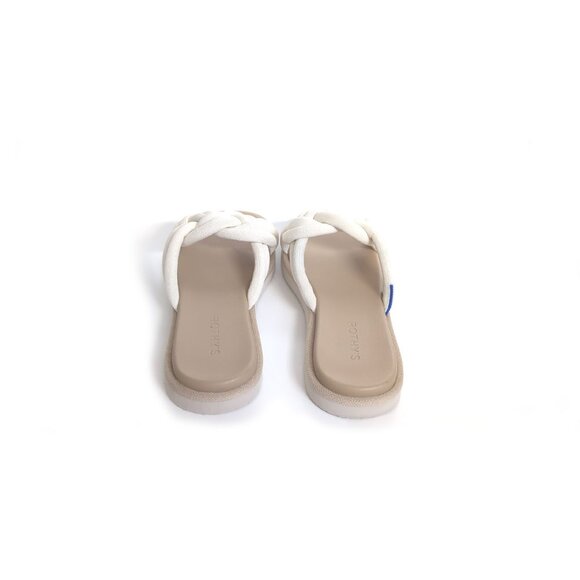 ROTHY'S The Summer Sandal White Sand Knotted Slide Sandals Womens Size 9.5 - Picture 5 of 9
